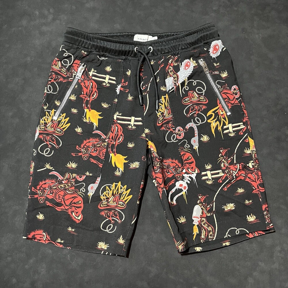 Coach Shorts Baseman Rodeo Jacquard Western Wear Spring Runway Italy Merino Wool